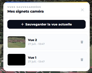 Signets de vues caméra